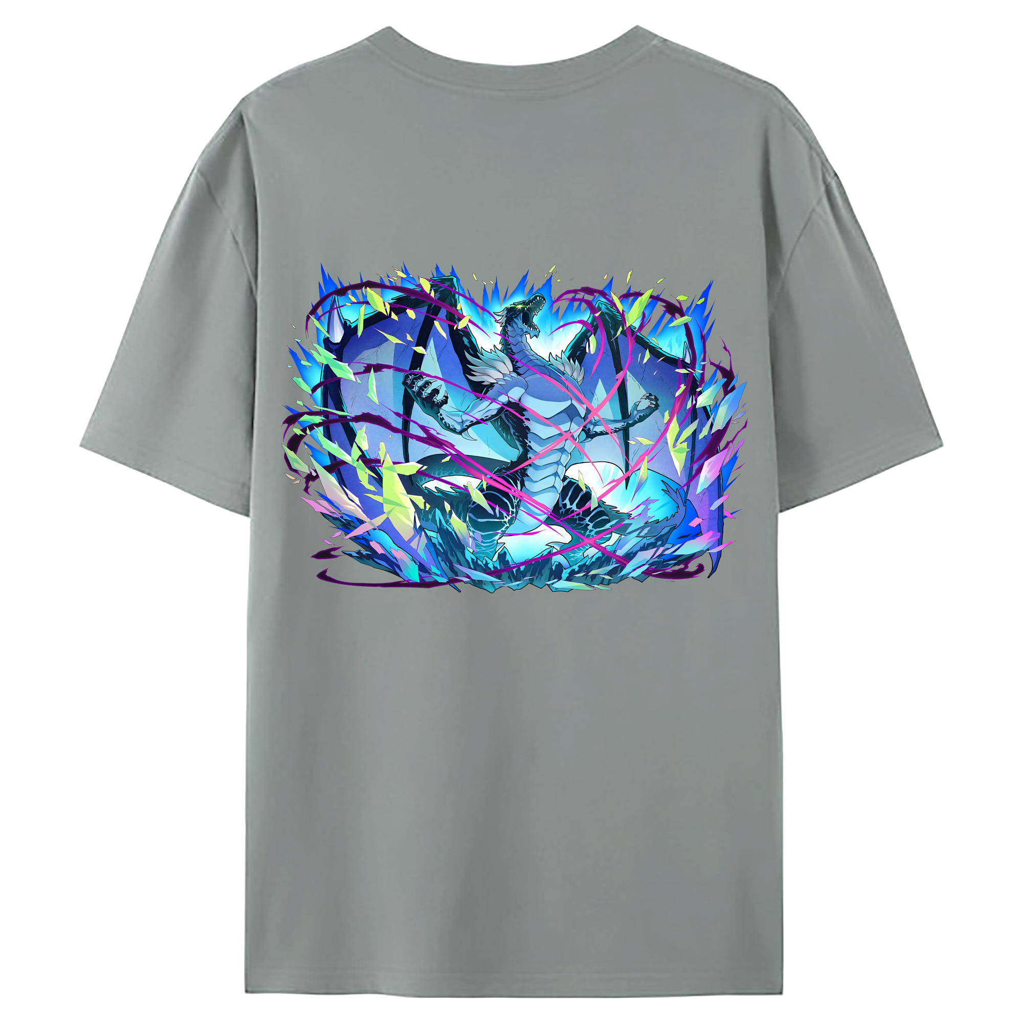 （画像用） 転スラ Regarding Reincarnated to Slime 綿100％ メンズ半袖Tシャツ（バックプリント） 通気性